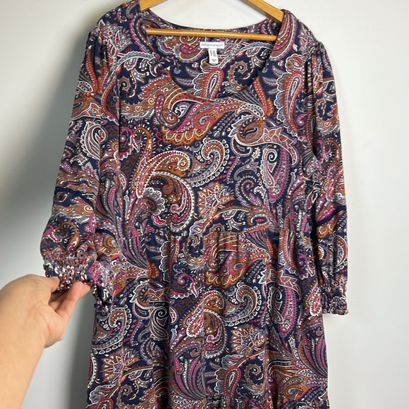 Canyon retreat Paisley Print Women's Dress size 2xp stretch comfortable boho - Picture 4 of 14